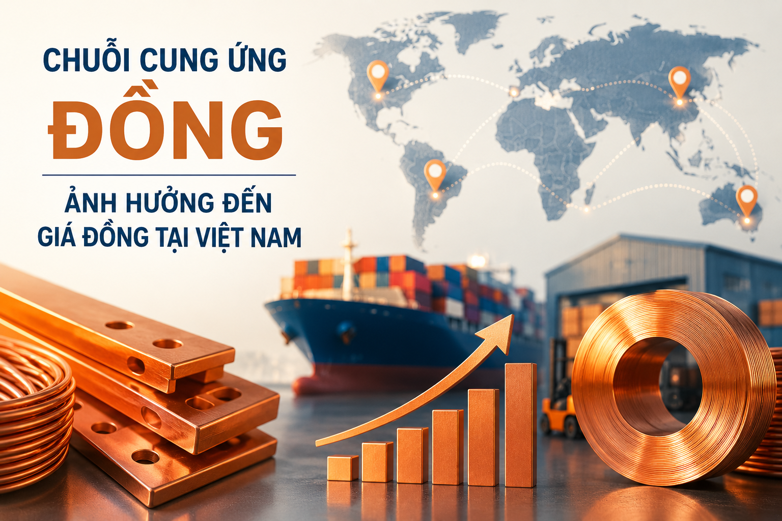 Chuỗi cung ứng đồng toàn cầu và ảnh hưởng đến giá đồng tại Việt Nam
