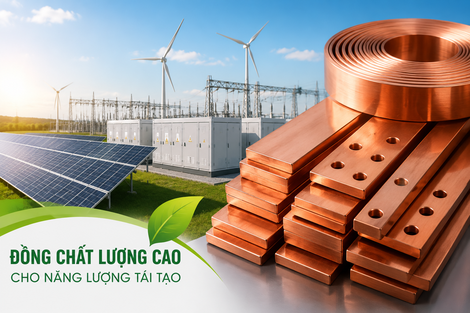 Vì sao nhà máy năng lượng tái tạo luôn ưu tiên đồng chất lượng cao?