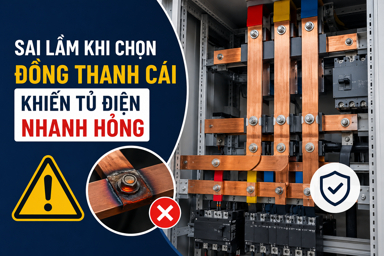 Những sai lầm khi chọn đồng thanh cái khiến tủ điện nhanh hỏng